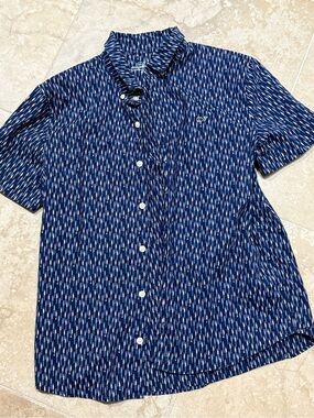 Vineyard Vines Navy Short-Sleeve Button-Down 4th of July boys XL
